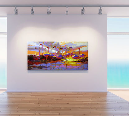 Flamingo Sunset 180x80cm  Oil on Canvas