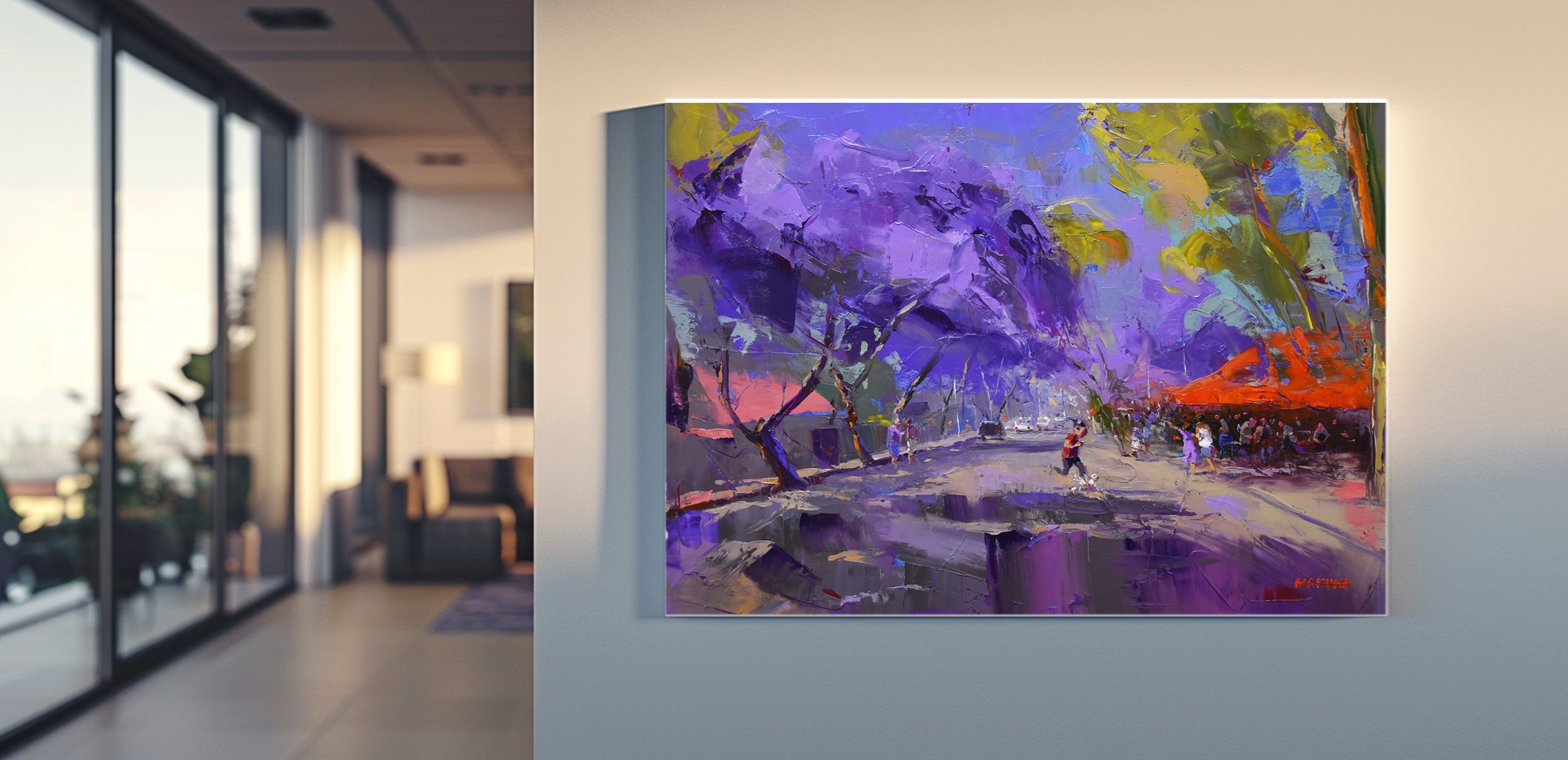 Café in Bloom 50x70cm  Oil on Canvas