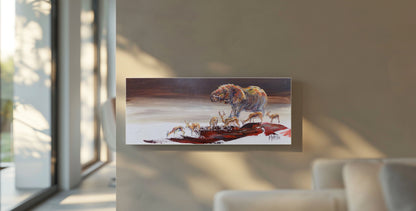 Together at Etosha 20x50cm Oil on Canvas