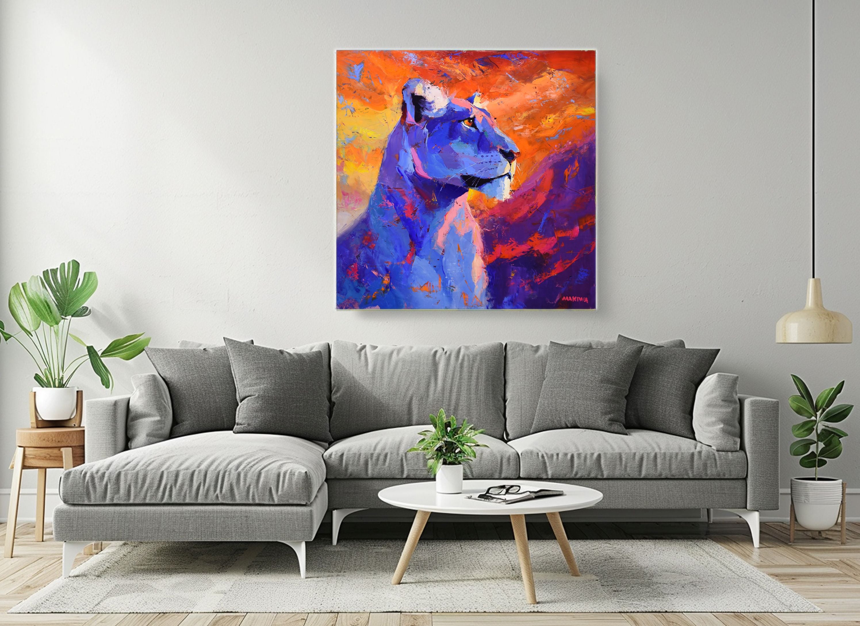 Queen of the Ember Sky 100x100cm Oil On Canvas