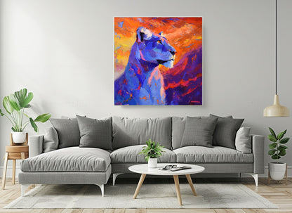 Queen of the Ember Sky 100x100cm Oil On Canvas