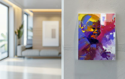 Running Kid 71x56cm Oil On Canvas