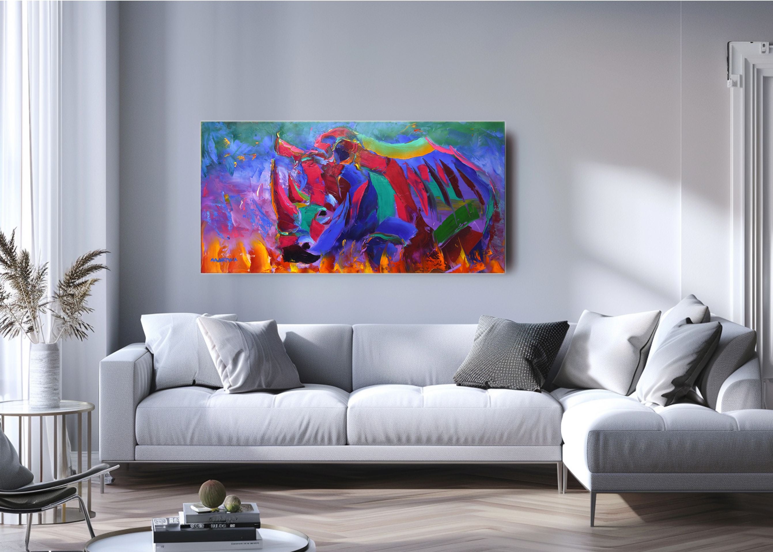 Fire in the Frame 60x120cm Oil On Canvas