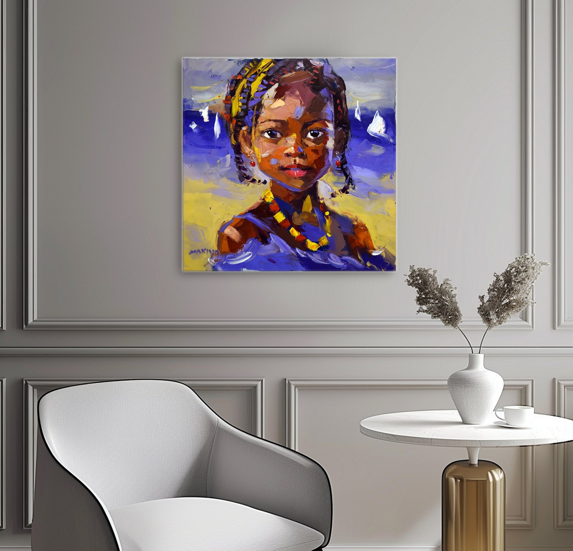 African Girl 3 50x50cm Oil on Canvas