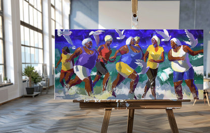 Mzansi Galz 80x170cm Acrylic On Canvas
