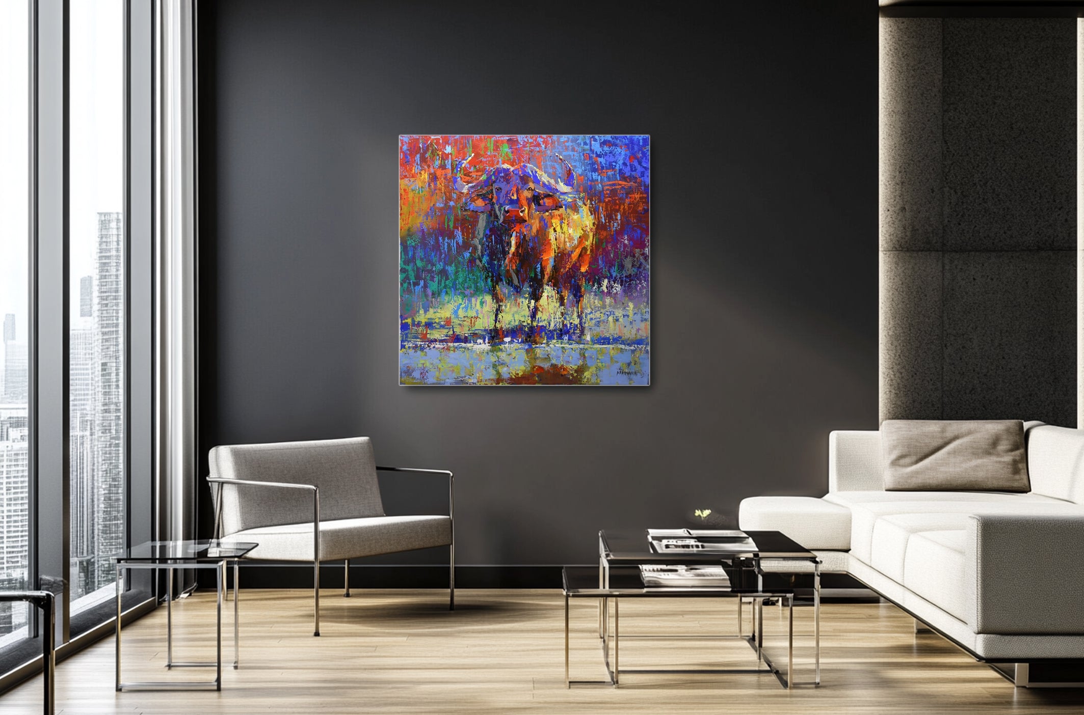 Painted Thunder 100x100cm Acrylic on Canvas