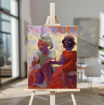 The Listening Moment 56x71cm Oil On Canvas