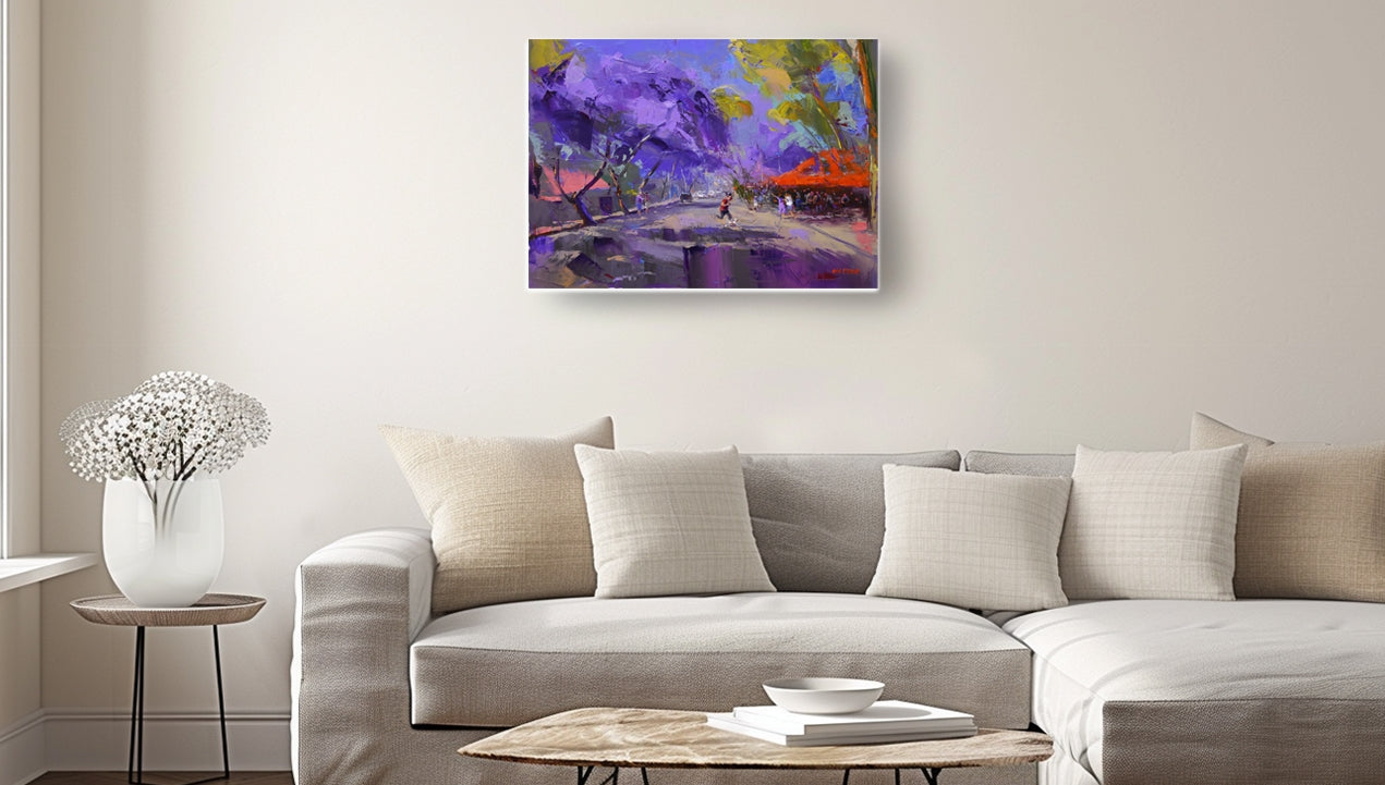 Café in Bloom 50x70cm  Oil on Canvas