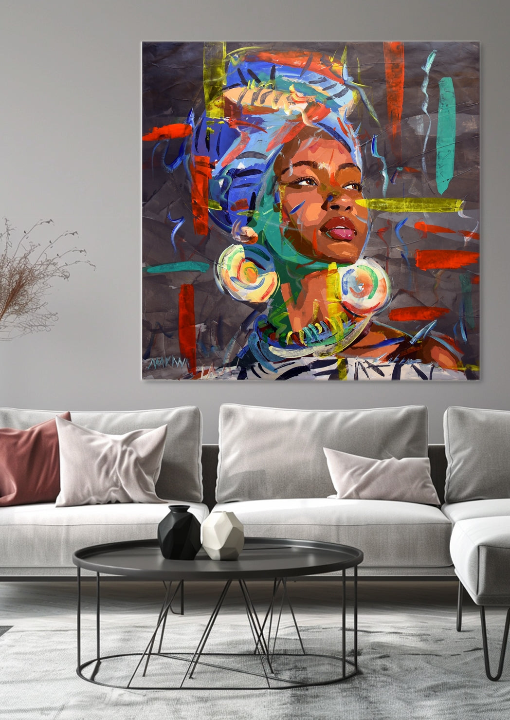 African Elegance 120x120cm Acrylic on Canvas