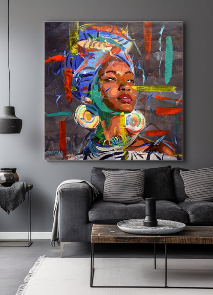 African Elegance 120x120cm Acrylic on Canvas