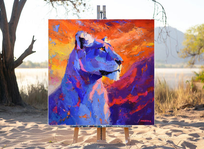 Queen of the Ember Sky 100x100cm Oil On Canvas