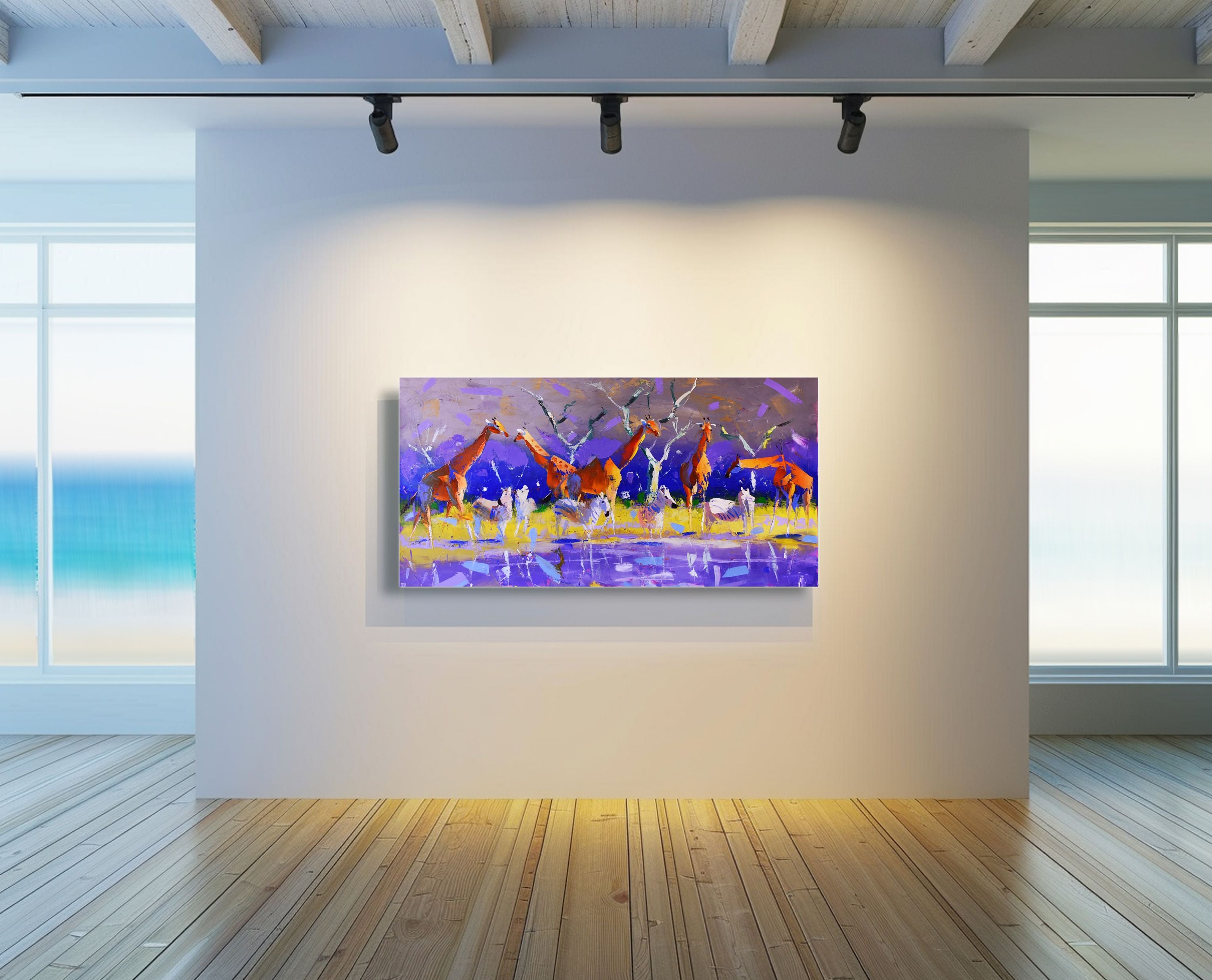 Mirror of the Plains 65x130cm Oil On Canvas