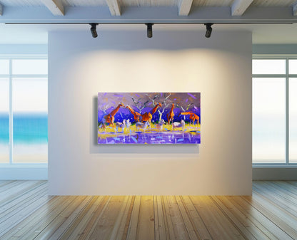 Mirror of the Plains 65x130cm Oil On Canvas