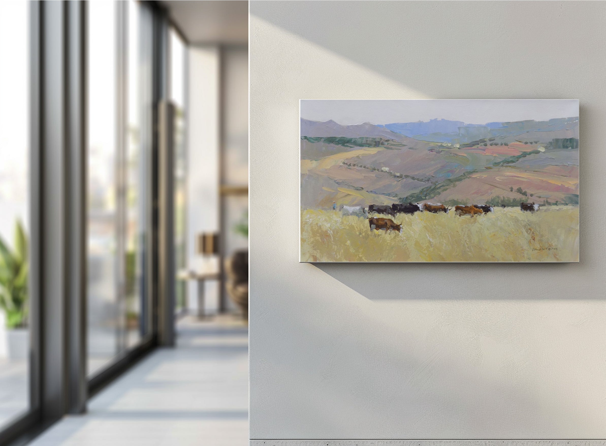 Bovine and Above 35x60cm Acrylic on Canvas