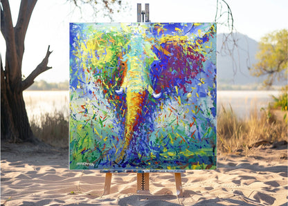 Echo of the Earth - A Symphony of Color and Texture 100x100cm Acrylic On Canvas