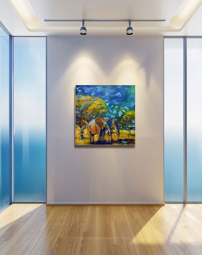 Where the Herd Begins 80x80cm Oil On Canvas