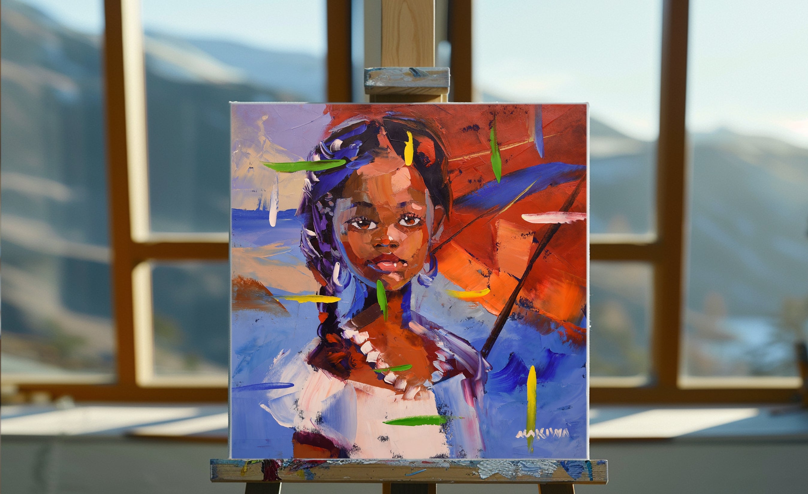 African Girl 8 50x50cm Oli On Canvas