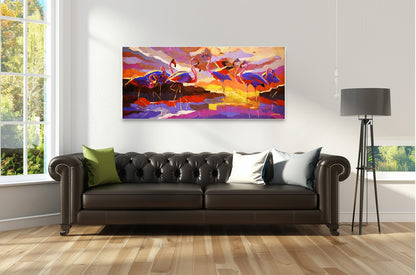 Sunset Meeting 80x180cm Acrylic On Canvas