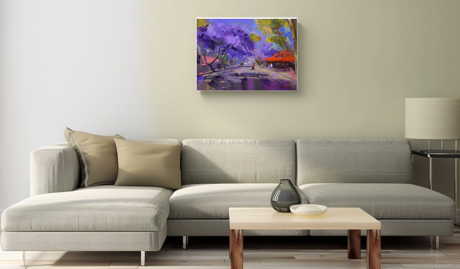 Café in Bloom 50x70cm  Oil on Canvas