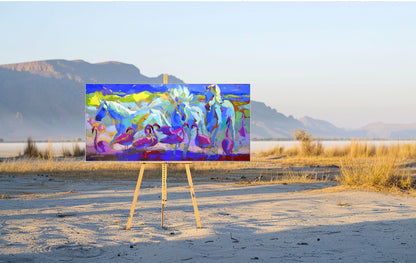 Horses and Flamingos  80x170cm