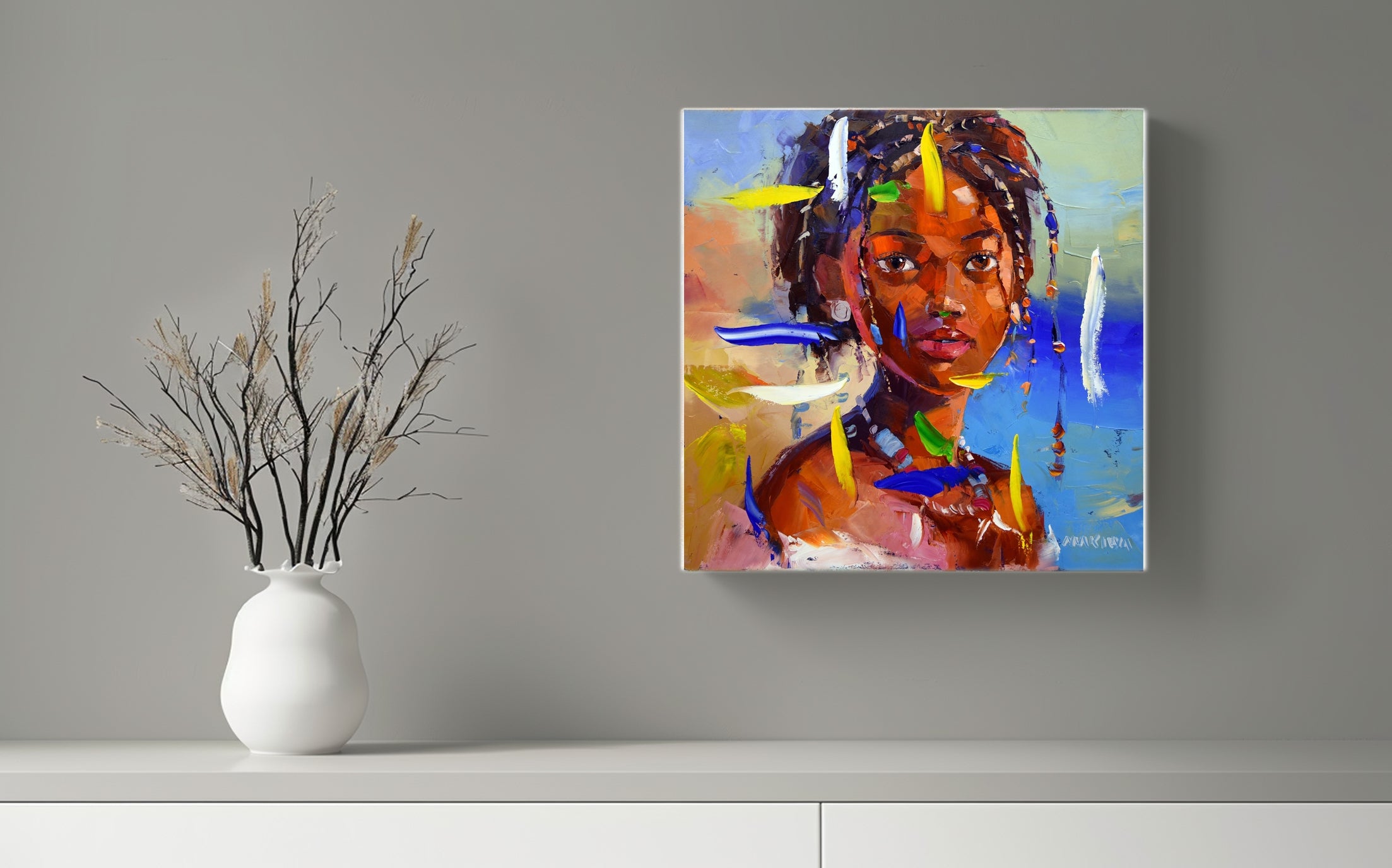 African Girl 4 50x50cm Oil on Canvas