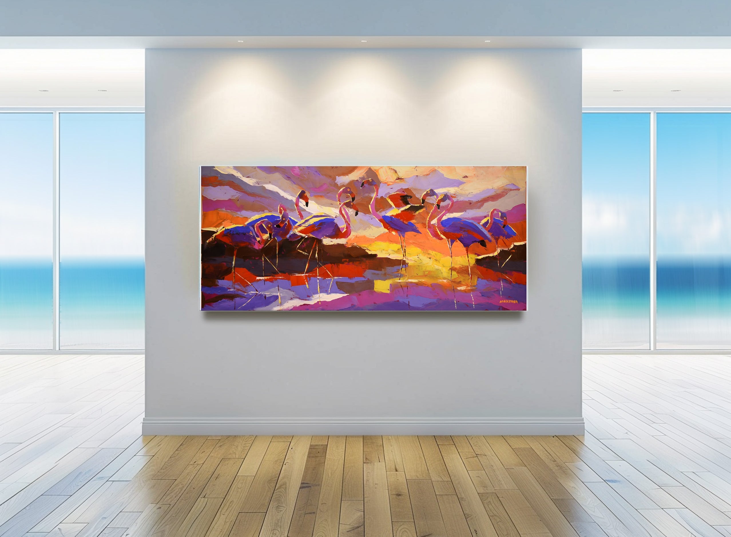 Sunset Meeting 80x180cm Acrylic On Canvas