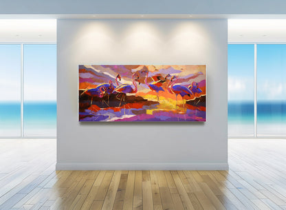 Sunset Meeting 80x180cm Acrylic On Canvas