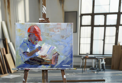 The Reading Boy 56x71cm  Oil on Canvas