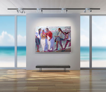 Selfies at Sunset 2 140x100cm Oil On Canvas