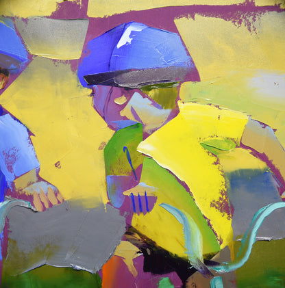 Pedal Parade 80x180cm Oil On Canvas