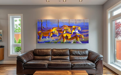 Silent Pursuit 80x170cm Oil n Canvas