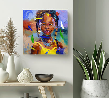 African Girl 6 50x50cm Oil on Canvas