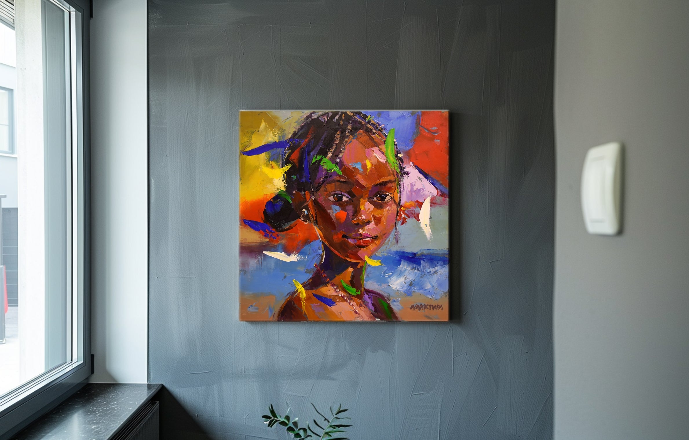 African Girl 2 50x50cm Oil on Canvas