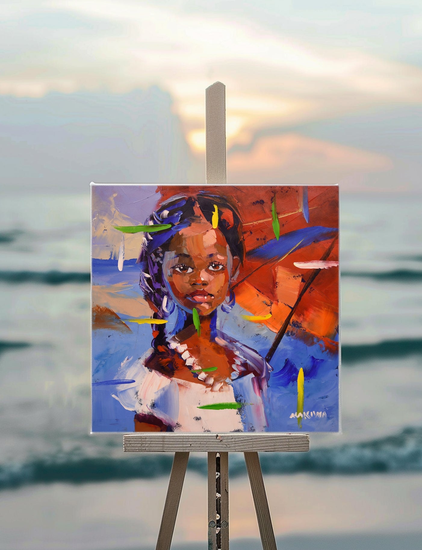 African Girl 8 50x50cm Oli On Canvas