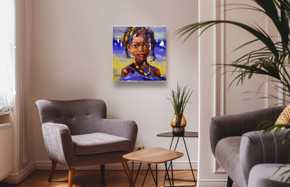 African Girl 3 50x50cm Oil on Canvas