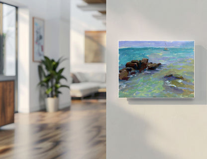 Between Rock and Horizon 30x40cm Oil On canvas