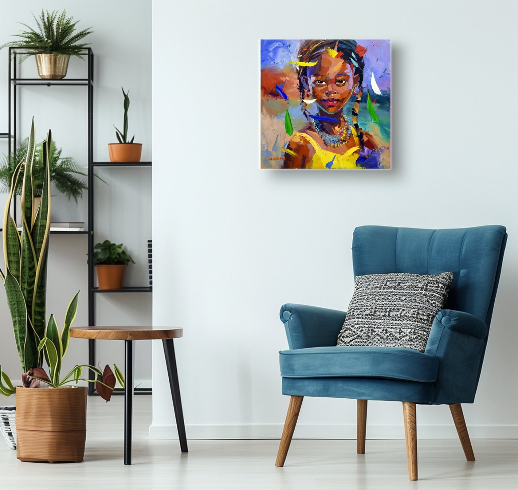 African Girl 6 50x50cm Oil on Canvas