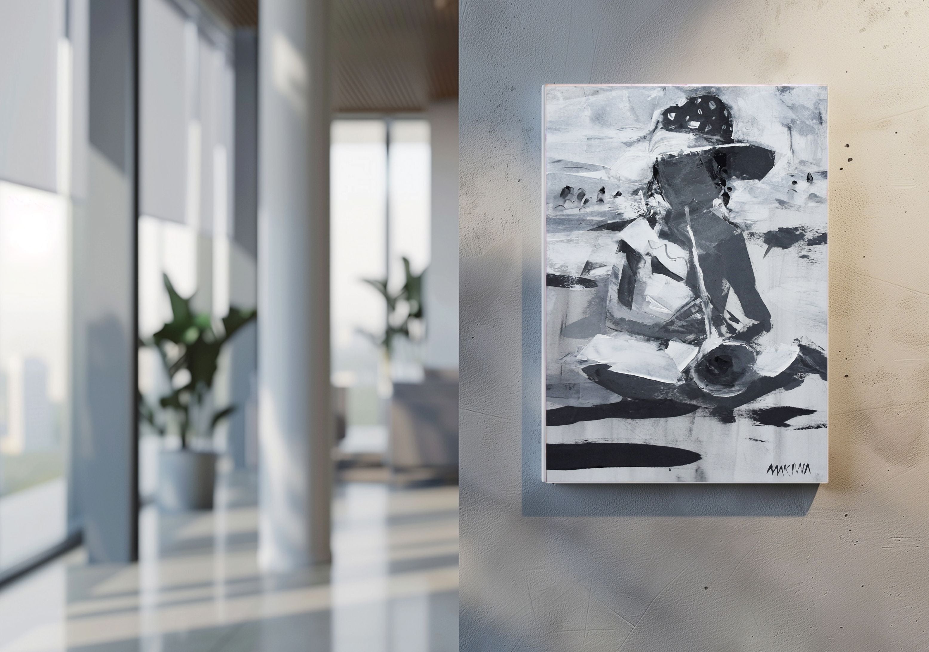 Musical Girl 50x35cm Acrylic On Canvas