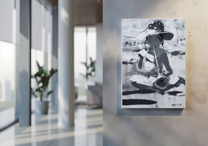 Musical Girl 50x35cm Acrylic On Canvas