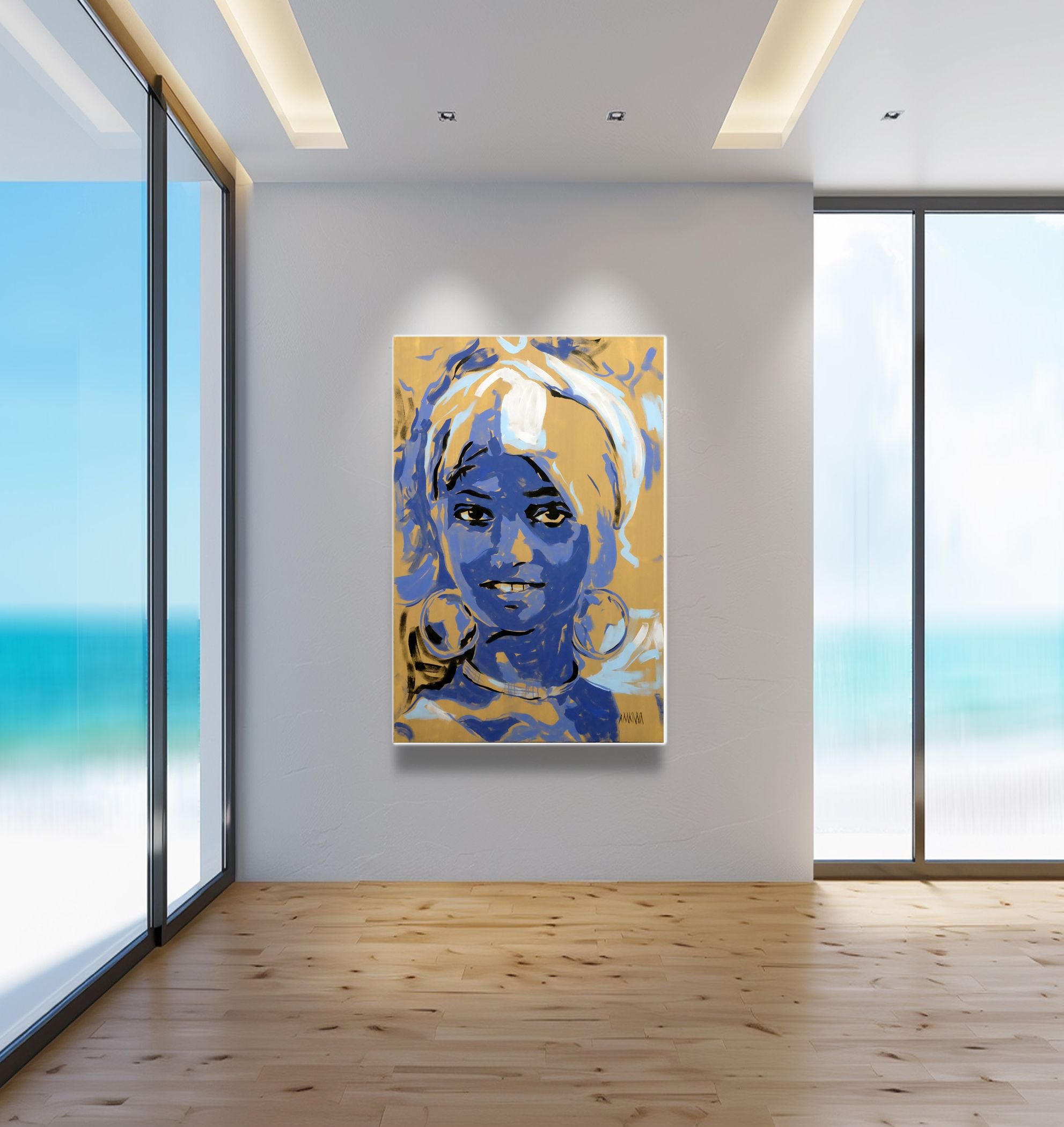 Blue Presence 120X80cm Acrylic On Canvas