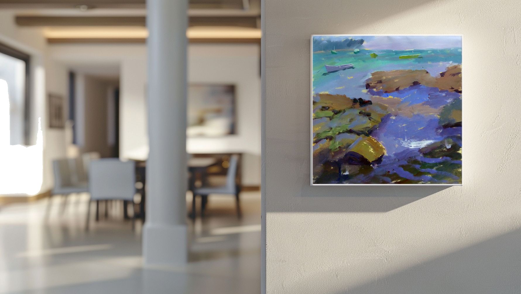 Low Tide Silence 30x30cm Oil on Canvas