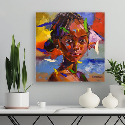 African Girl 2 50x50cm Oil on Canvas