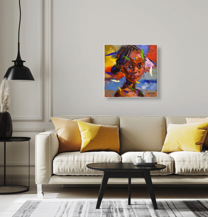 African Girl 2 50x50cm Oil on Canvas