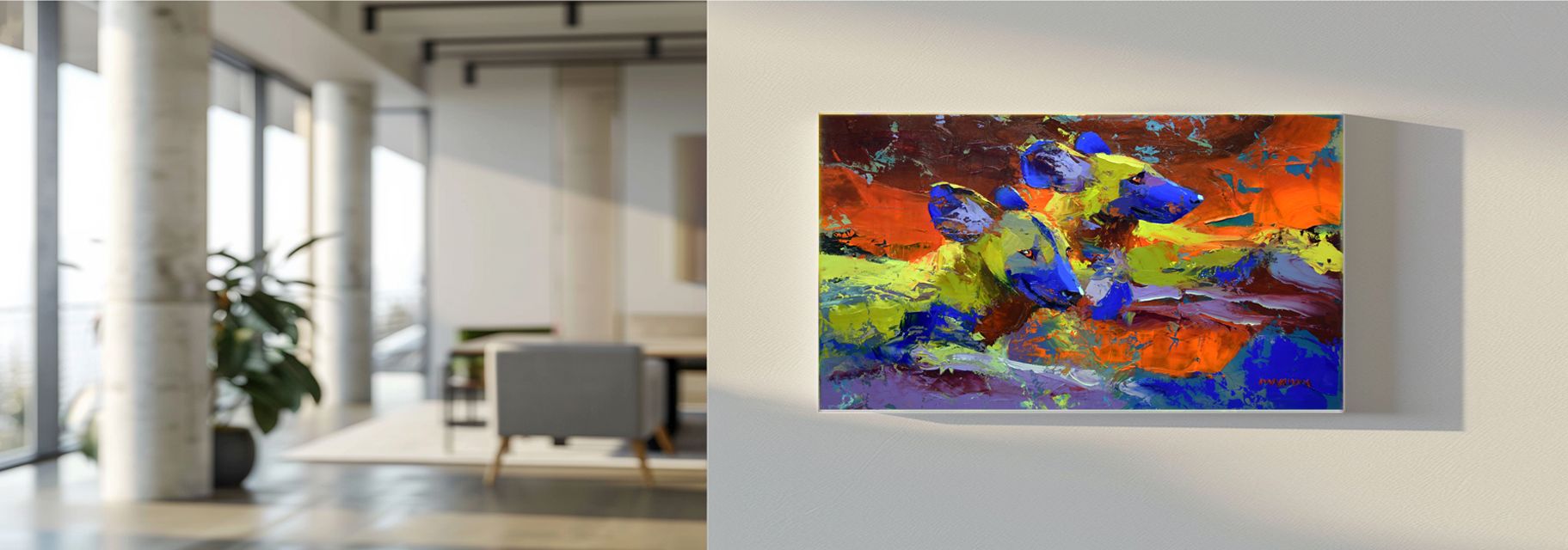 Watchers of the Dusk 40x71cm Oil On Canvas