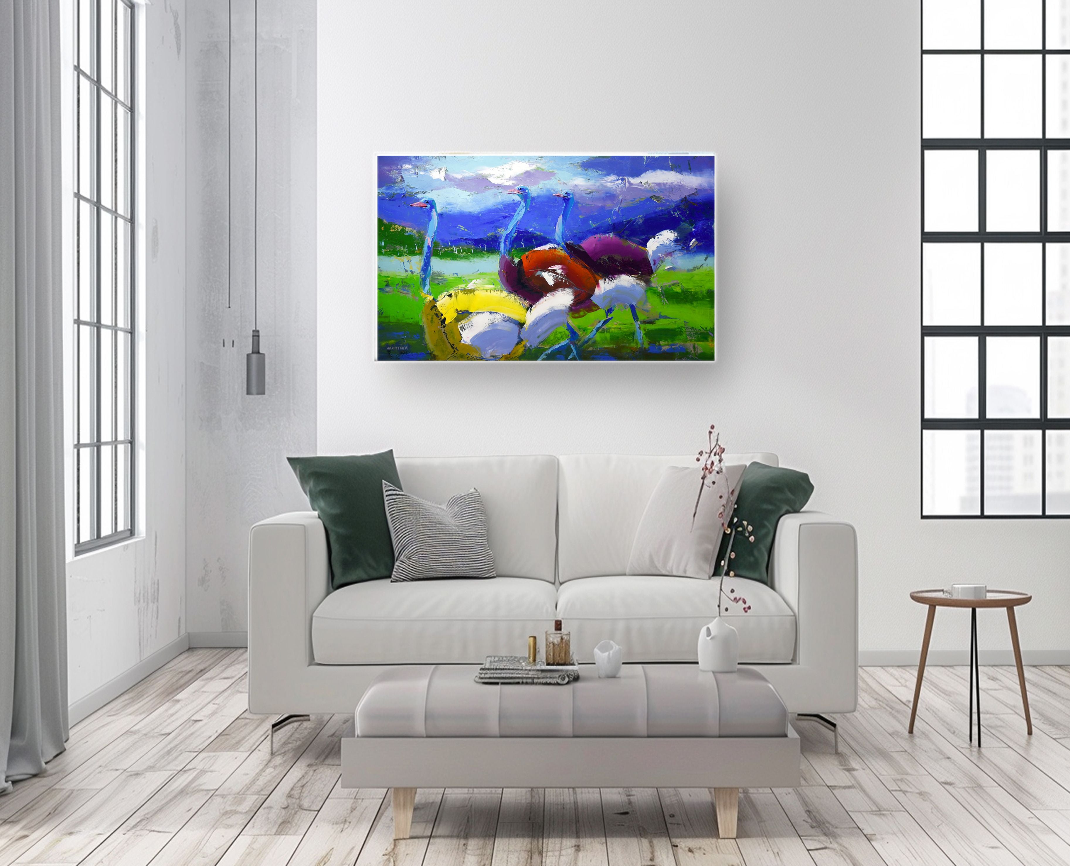 Painted Strides 85x140cm Oil On Canvas