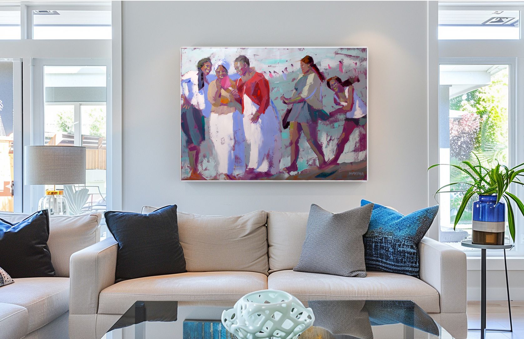 Selfies at Sunset 2 140x100cm Oil On Canvas