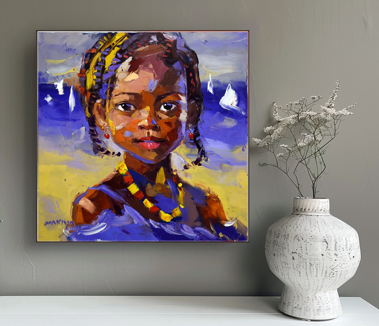 African Girl 3 50x50cm Oil on Canvas