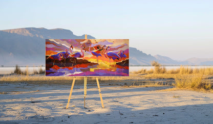 Sunset Meeting 80x180cm Acrylic On Canvas