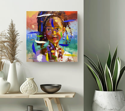 African Girl 5 50x50cm Oil on Canvas