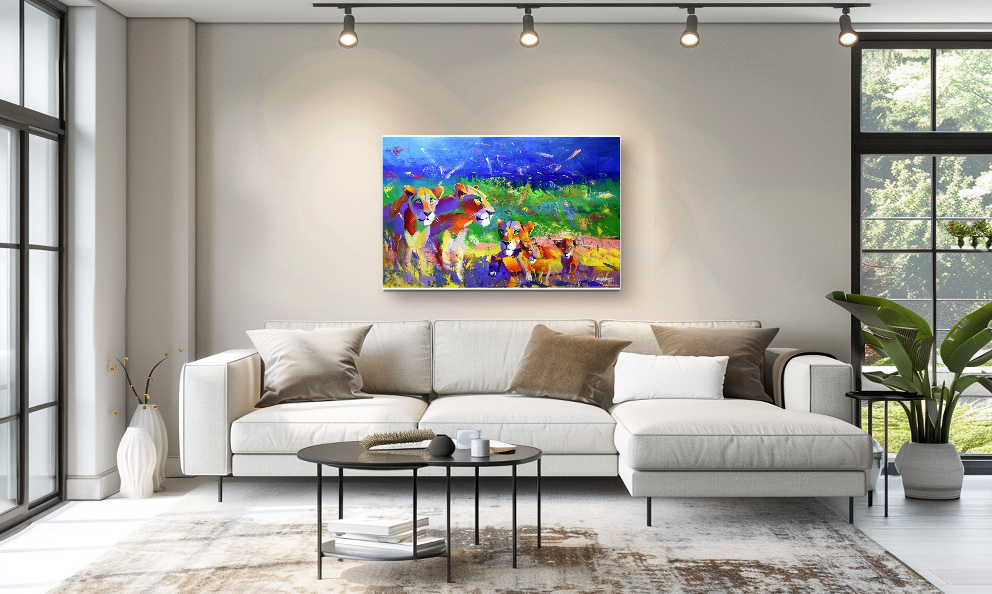 Watchful Eyes 70x110cm Oil On Canvas